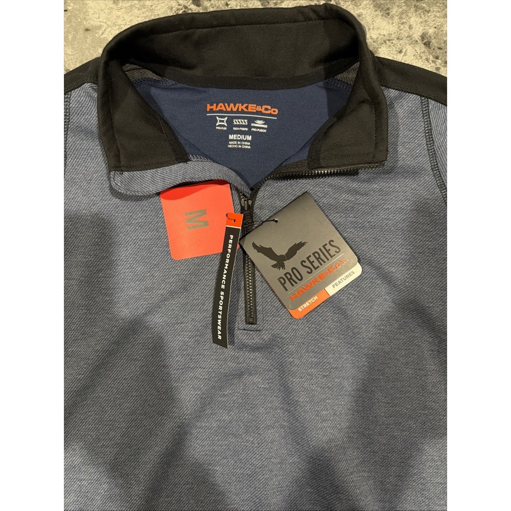 Hawke & Co Men's Performance Sportswear Quarter Zip Pullover Navy Heather Medium
